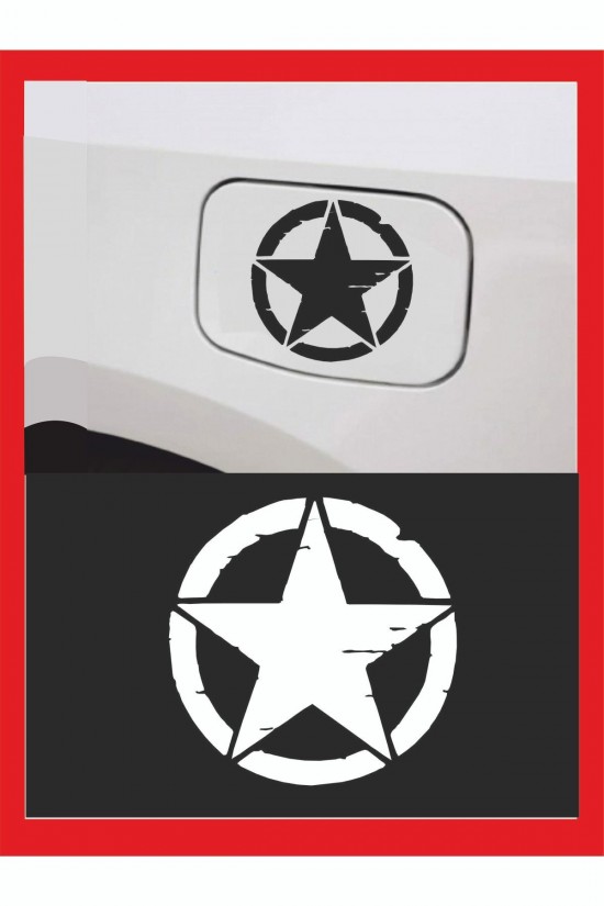 Askeri Yıldız Benzin Kapağı - Oto Cam - Oto Sticker 13*13cm