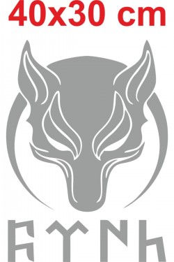 Türk Yazılı Kurt Görseli Oto Sticker, Beyaz Renk, 40x30 Cm, Araba Sticker