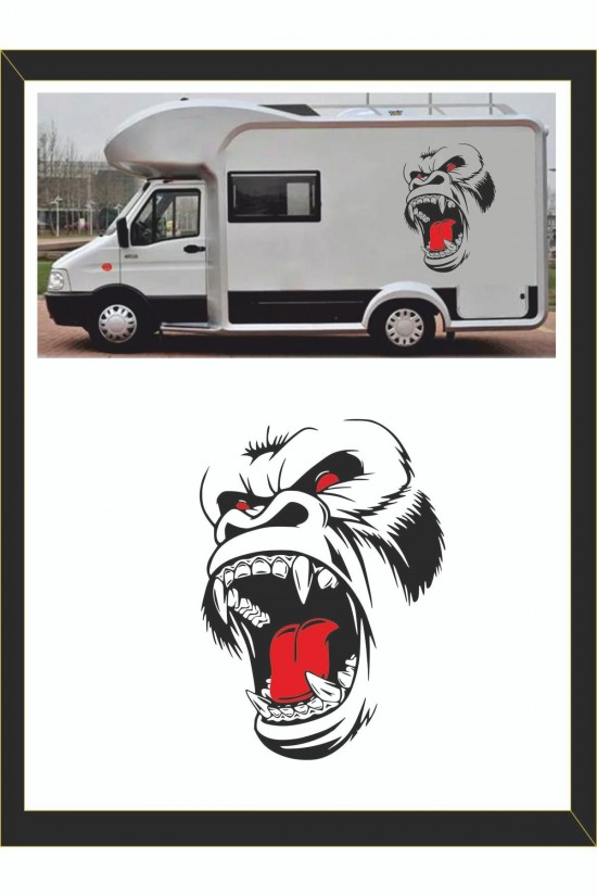 Goril Sticker 62*45cm 1 Adet Kong Kafatası - Oto Sticker - Kamp Sticker - Karavan Sticker Goril Sticker 62*45cm 1 Adet Kong Kafatası - Oto Sticker - Kamp Sticker - Karavan Sticker
