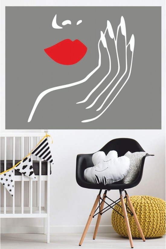 57x59cm Güzel Kadın Sticker - Duvar Sticker - Oto Sticker