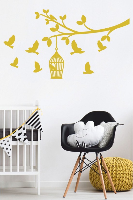 Kuşlar Duvar Sticker 110x60cm