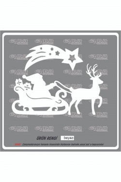 noel baba geyikler yılbaşı sticker süs cam yapıştırma
