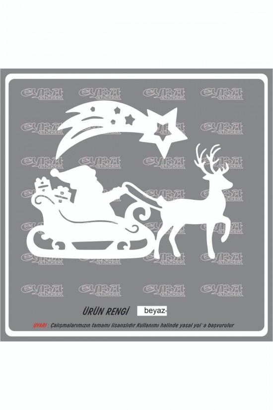 noel baba geyikler yılbaşı sticker süs cam yapıştırma