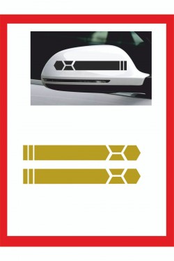 Araba Aynası Için Petek Sticker - Oto Sticker - Araba Sticker - 20cm X 2,5 Cm 2 Adet