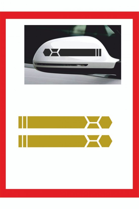 Araba Aynası Için Petek Sticker - Oto Sticker - Araba Sticker - 20cm X 2,5 Cm 2 Adet