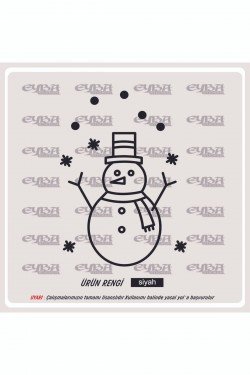 kardan adam yılbaşı sticker süs cam yapıştırma - oto sticker - karavan sticker