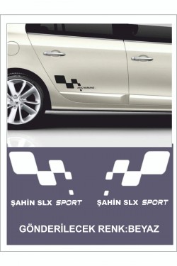 Şahin Slx Sport Damalı Sağ-sol Takım 2 Adet Oto Sticker 30x16 Cm Siyah Şahin Slx Sport Damalı Sağ-sol Takım 2 Adet Oto Sticker 30x16 Cm Siyah