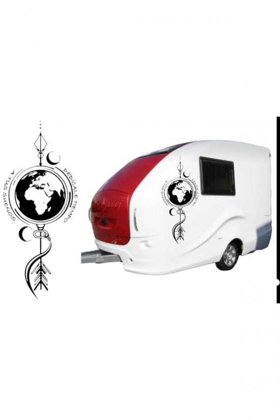 Pusula dünya sticker kamp karavan araba araç Doğan