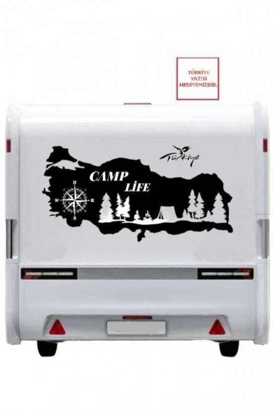 Türkiye Haritası Karavan Kamp Sticker Gezi Doğa