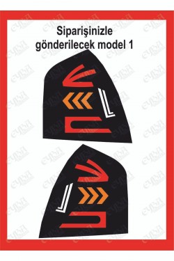 Hyundai Era Stop Farı Led Görünümlü Folyo Kaplama -orjinal Çizim-birebir Uyumlu-stop Kaplama