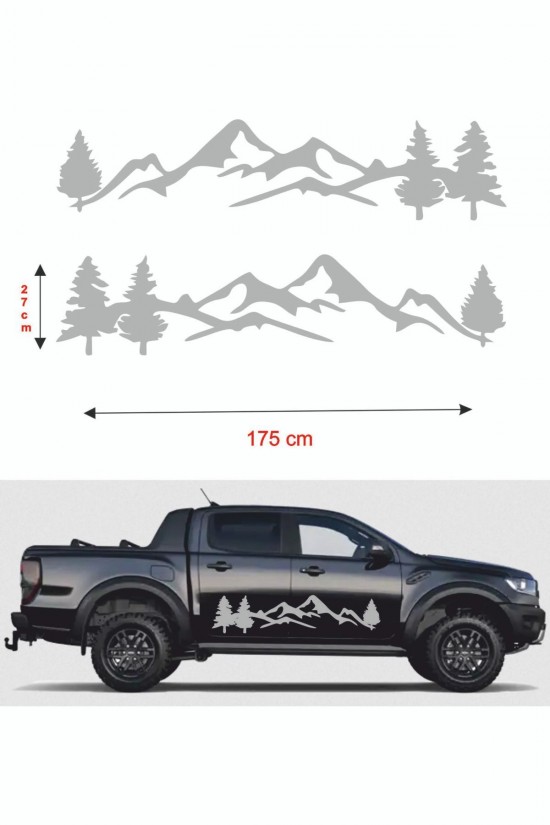 Off Road - Yan Kapı Sticker- Dağ Çam Doğa 175x27cm 2 Adet Off Road - Yan Kapı Sticker- Dağ Çam Doğa 175x27cm 2 Adet