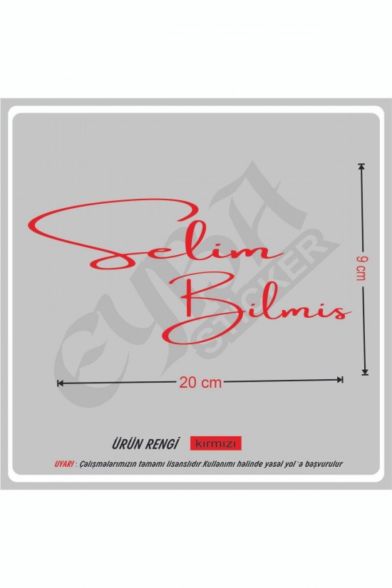 Oto sticker imzalı isim stickeri.20x9 CM ön cam köşesi için özeldir Fiyatlar 1 ADET için geçerlidir. ; LÜTFEN GÖRSELDEN İSTEDİĞİNİZ RENK SEÇEREK SİPARİŞ VERİNİZ RENK DEĞİŞİMİ YAPILMAYACAKTIR.Yazılacak Yazı bilgisini Satın Aldıktan Sonra Sipariş Numarası i