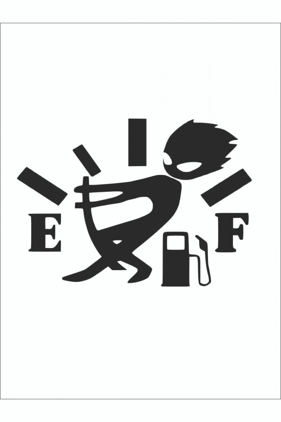 Yakıt Deposu Kapağı Sticker -14x10cm- Komik Sticker - Araba Sticker