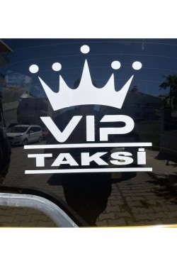 Vip taksi sticker 1 adet 30x30 cm beyaz renk