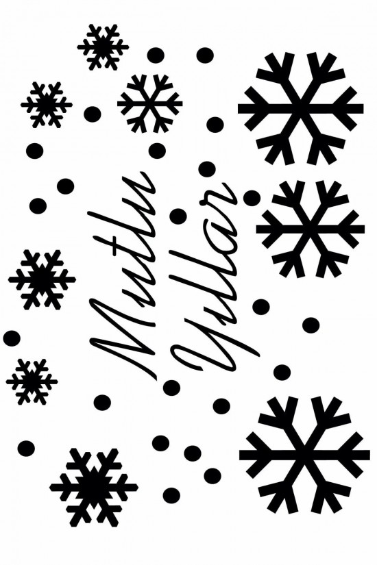 Yılbaşı Temalı Cam Ve Duvar Sticker(etiket) Süsü