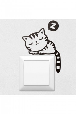 Anahtar Piriz Üzeri Kedi Sticker Dekoru