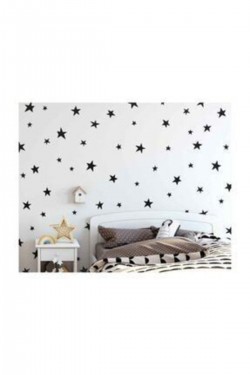 Siyah Yıldız Yağmuru Sticker  258 Adet