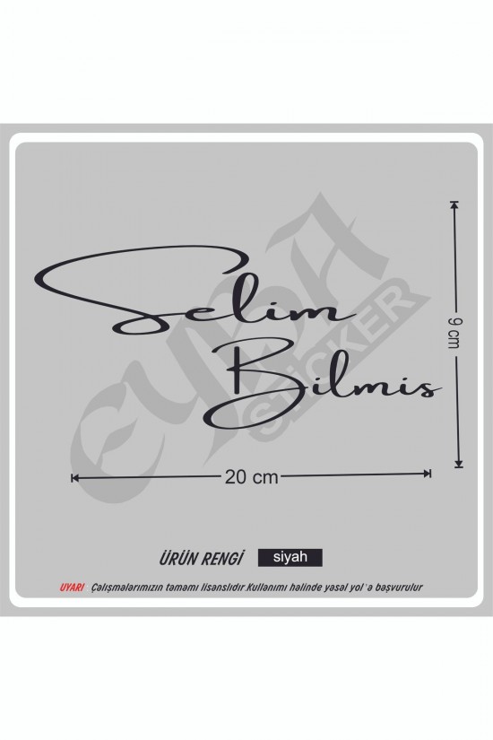 Size Özel isim Imzası 1 Adet 20x9 Cm ön cam yazı Ad Soyad Imza Etiket- Oto Sticker -Mesaj Atıınız-
