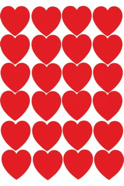 Minik Kalpler 24 Adet Duvar Sticker - Oto Sticker -1 Adeti 2.5 Cm