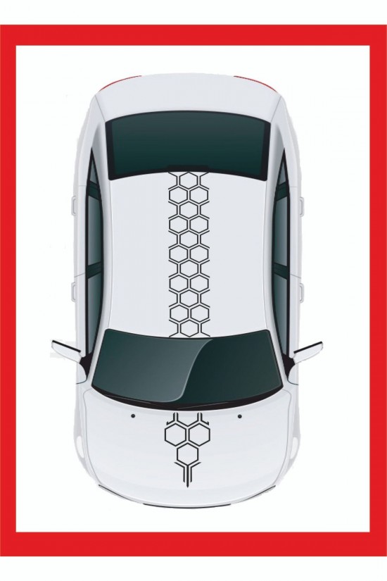 Bal Peteği Sticker Seti Tavan+kaput+bağaj - Oto Sticker - Cıkartma