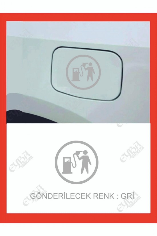 Depo Yakıt Kapağı Oto Sticker - Araba Sticker - Oto Sticker - 13cmx13cm
