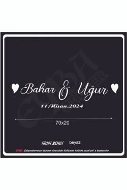 Gelin Damat düğün aracı arka cam yazısı Büyük Boy 75X20 Cm BEYAZ ÜTFEN SORU SORDAN ULAŞIN