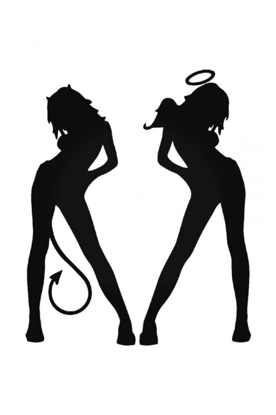 Sexy Angel Devil Girl Symbol 1 Sticker Araba Oto Arma Duvar Sticker Ev Dekoratif Çıkartma 20 cm