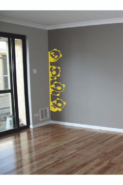 Pandalar Kapı Sticker - Home Sticker - Dolap Veya Duvar Sticker Seti 60x14