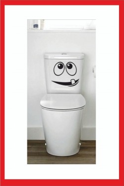 Wc Tuvalet Klozet Dekorasyonu Için Dekoratif Komik Surat Sticker Çıkartma