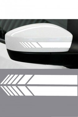 Beyaz Araba Aynası Için Şerit Sticker - Oto Sticker - Araba Sticker - 20cm X 3 Cm