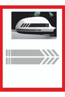 Araba Aynası Için Şerit Sticker - Oto Sticker - Araba Sticker - 20cm X 2,5 Cm 2 Adet