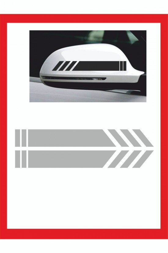 Araba Aynası Için Şerit Sticker - Oto Sticker - Araba Sticker - 20cm X 2,5 Cm 2 Adet