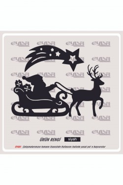 noel baba geyikler yılbaşı sticker süs cam yapıştırma