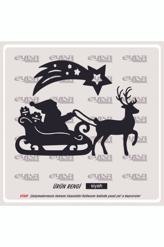 noel baba geyikler yılbaşı sticker süs cam yapıştırma