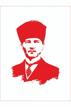 Mustafa Kemal Atatürk Sticker Silüet Araba Sticker - 20cmx15cm