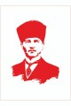 Mustafa Kemal Atatürk Sticker Silüet Araba Sticker - 20cmx15cm