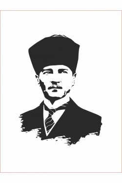 Mustafa Kemal Atatürk Sticker Silüet Araba Sticker - 20cmx15cm