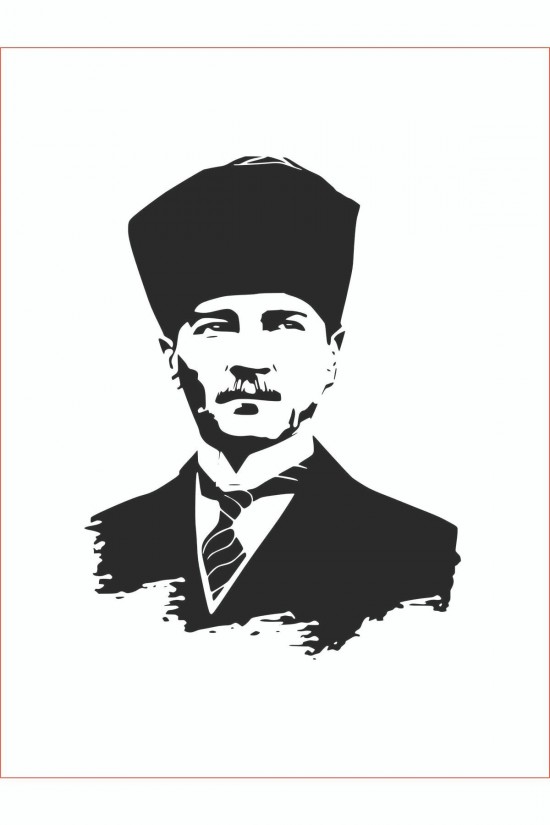 Mustafa Kemal Atatürk Sticker Silüet Araba Sticker - 20cmx15cm