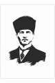 Mustafa Kemal Atatürk Sticker Silüet Araba Sticker - 20cmx15cm