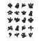 Hayaletler Stickeri 20 Adet - Duvar Sticker Siyah Renk -6x6cm- Duvar Sticker
