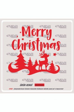 Merry cristimas yavru ceylan yılbaşı sticker süs cam kar tanesi yapıştırma