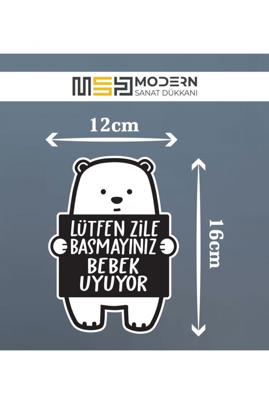Lütfen Zile Basmayınız - Bebek Uyuyor Ayıcık Sticker