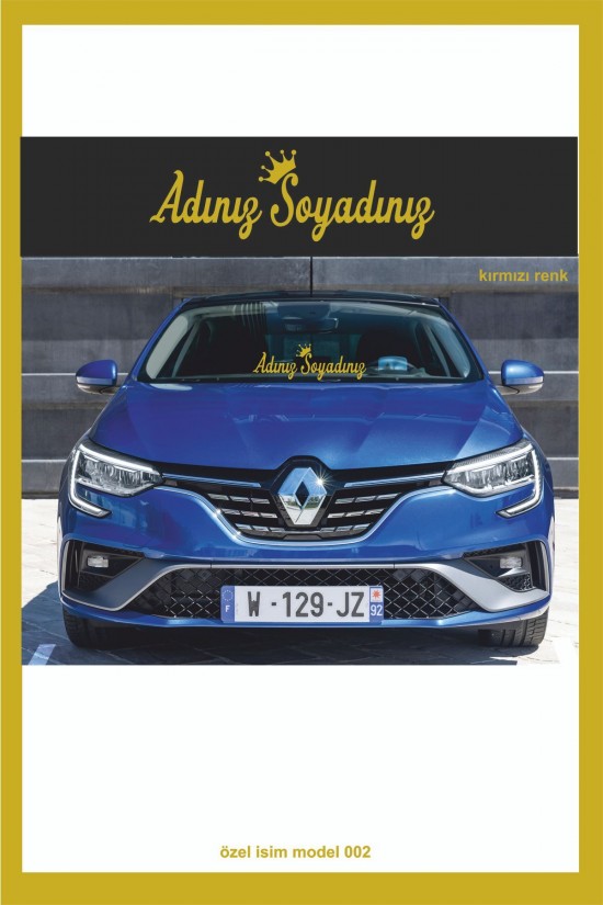 Isme Özel Yeni Trend 002 Ön Cam Yazısı - Oto Sticker - Karavan Sticker -