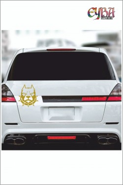 Tasmalı Pitbull Sticker 15*15 Cm - Oto Sticker - Araba Çıkartma