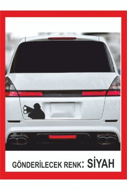 Avcı Ve Tüfeği Sticker -65x45cm- Oto Sticker - Duvar Sticker - Kamp Sticker -traktör Sticker