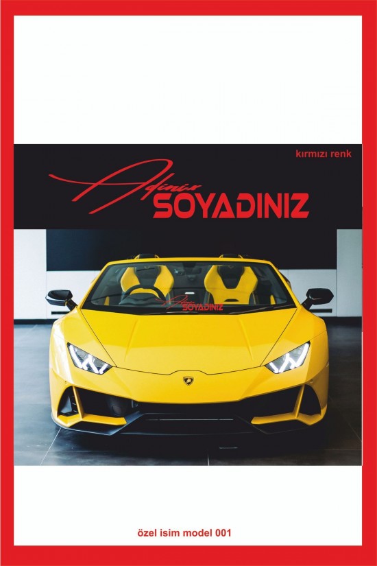Isme Özel Yeni Trend 001 Ön Cam Yazısı - Oto Sticker - Karavan Sticker -