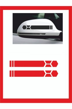 Araba Aynası Için Petek Sticker - Oto Sticker - Araba Sticker - 20cm X 2,5 Cm 2 Adet