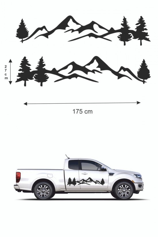 Off Road - Yan Kapı Sticker- Dağ Çam Doğa 175x27cm 2 Adet Off Road - Yan Kapı Sticker- Dağ Çam Doğa 175x27cm 2 Adet