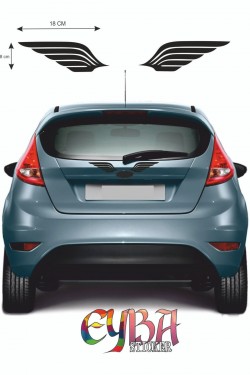 2 Adet Kanat Sticker, Oto Sticker- Araba Sticker- Oto Sticker - 36x8cm