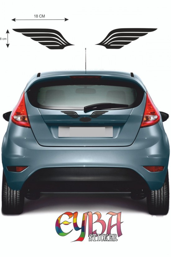 2 Adet Kanat Sticker, Oto Sticker- Araba Sticker- Oto Sticker - 36x8cm